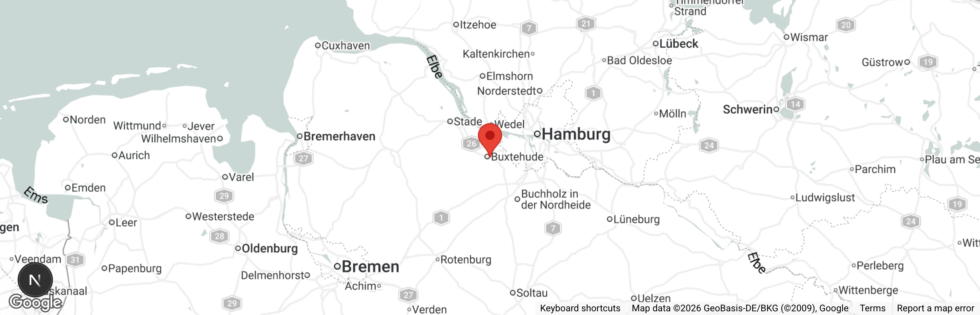 Map showing location of Tierauffangstation Buxtehude