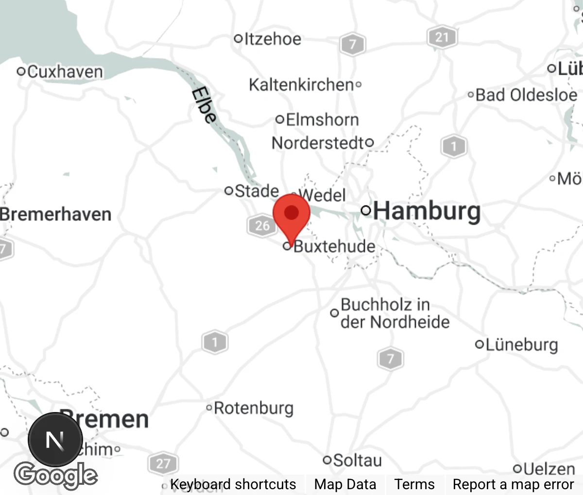 Map showing location of Tierauffangstation Buxtehude
