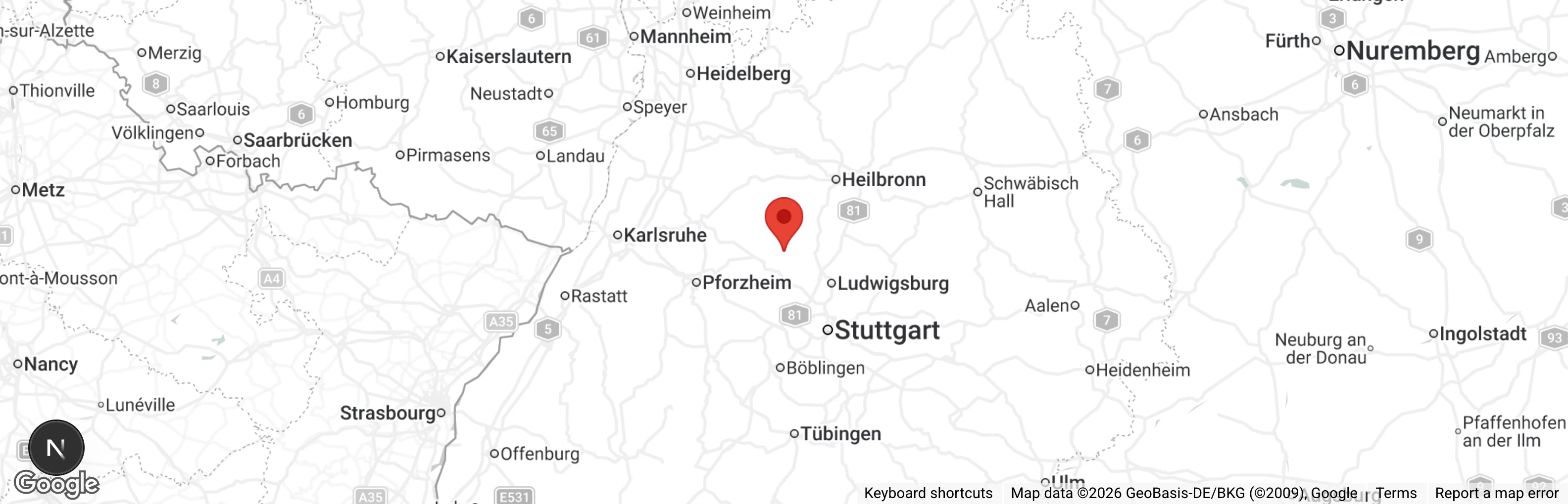 Map showing location of Katzenfreunde Bietigheim-Bissingen e.V. Geschäftsstelle