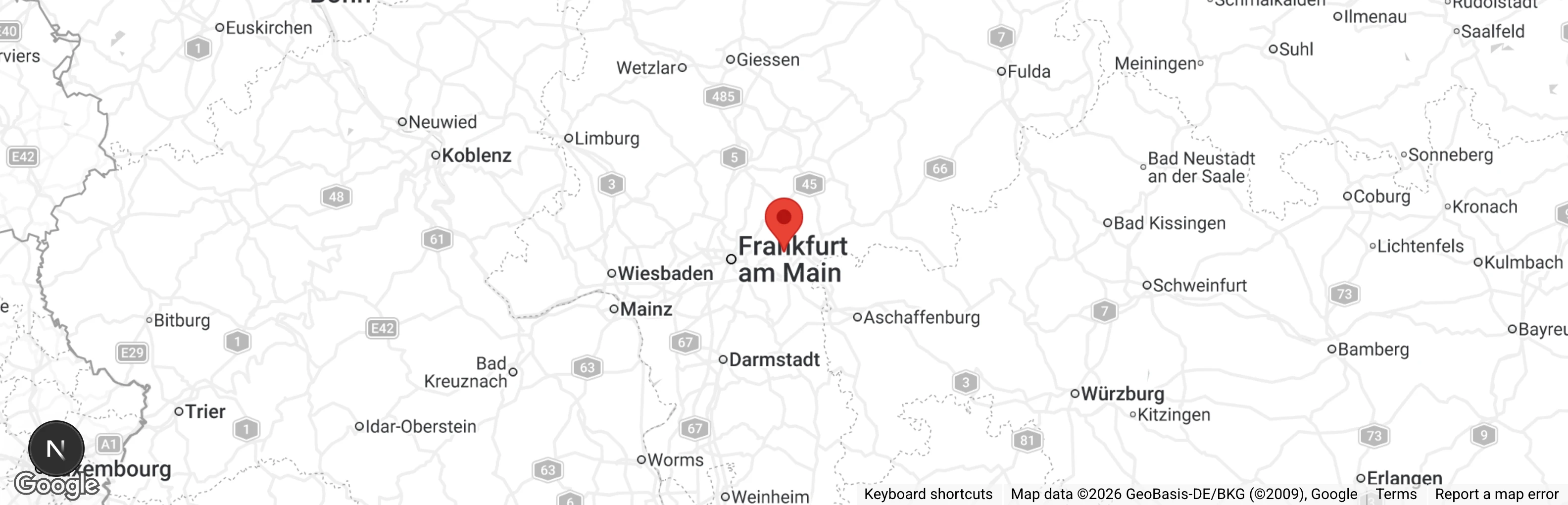 Map showing location of Tierheim Hanau
