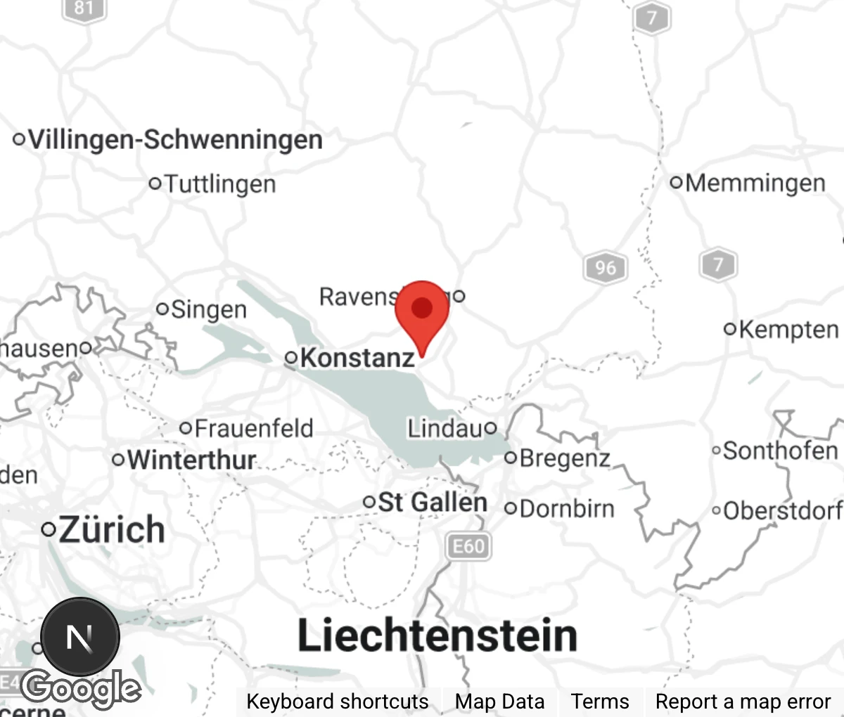 Map showing location of Tierheim Friedrichshafen