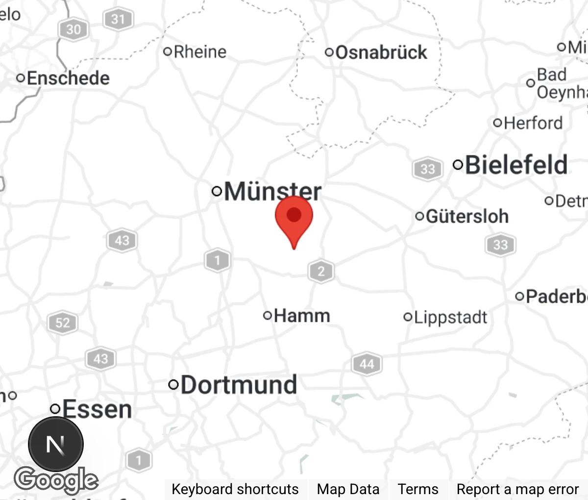 Map showing location of Tierheim Ahlen