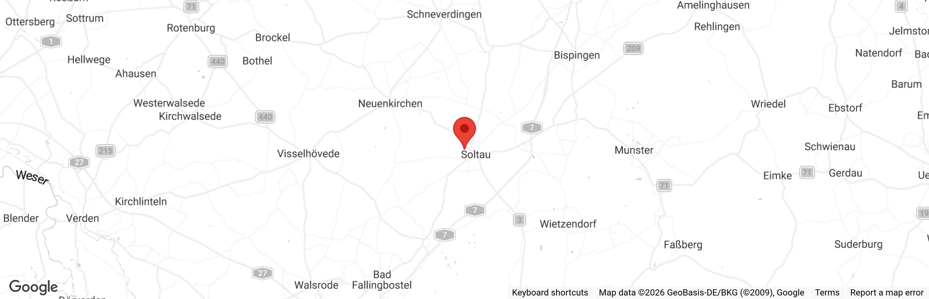 Map showing location of Tiernothilfe Nord e.V.