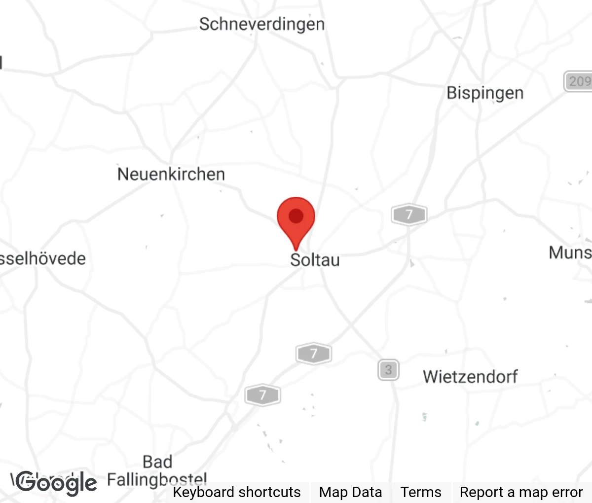 Map showing location of Tiernothilfe Nord e.V.