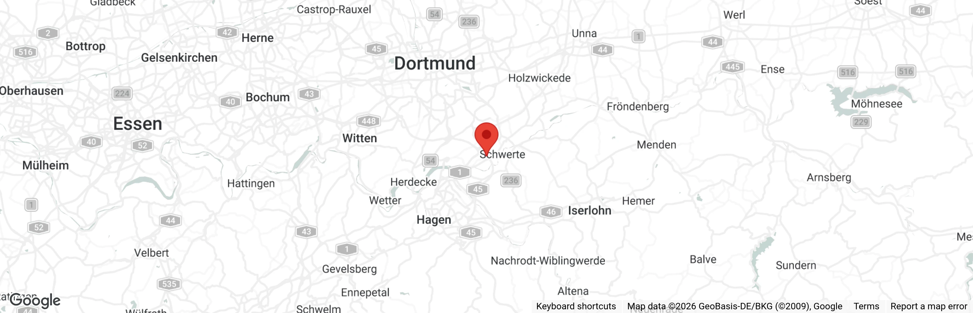 Map showing location of Tierheim Schwerte