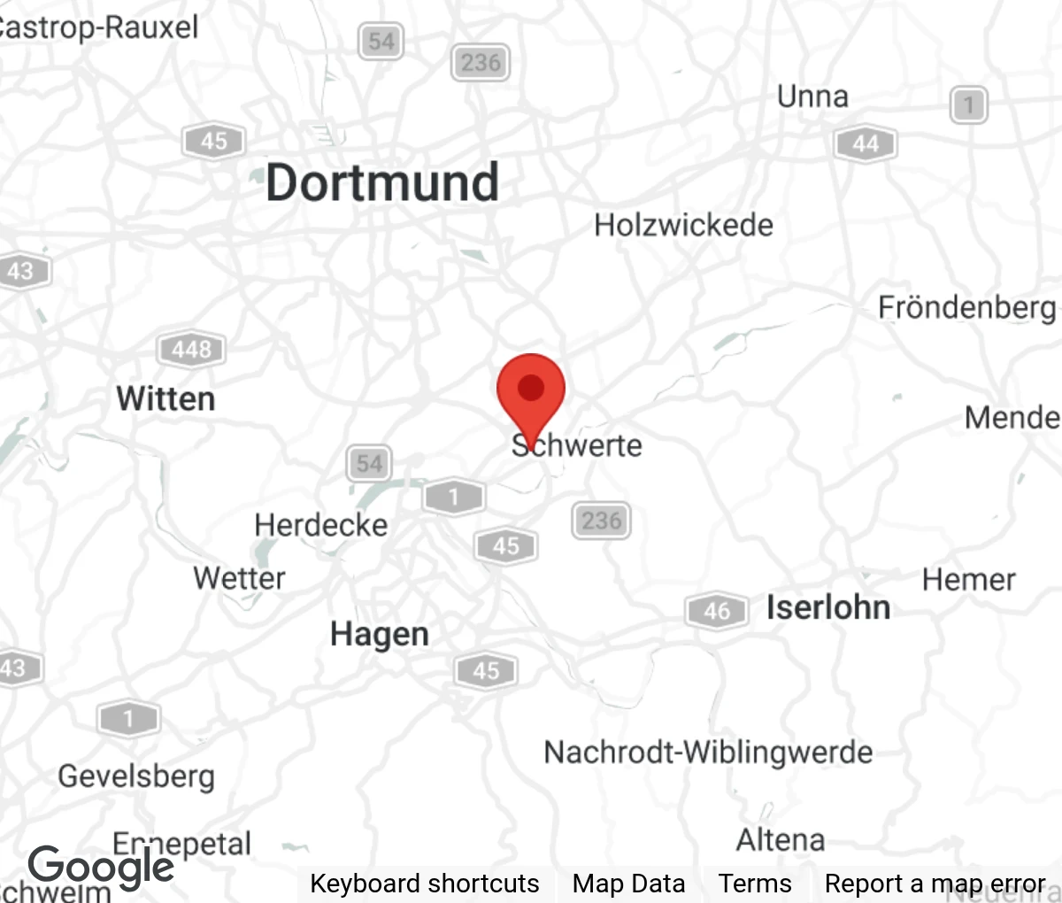 Map showing location of Tierheim Schwerte