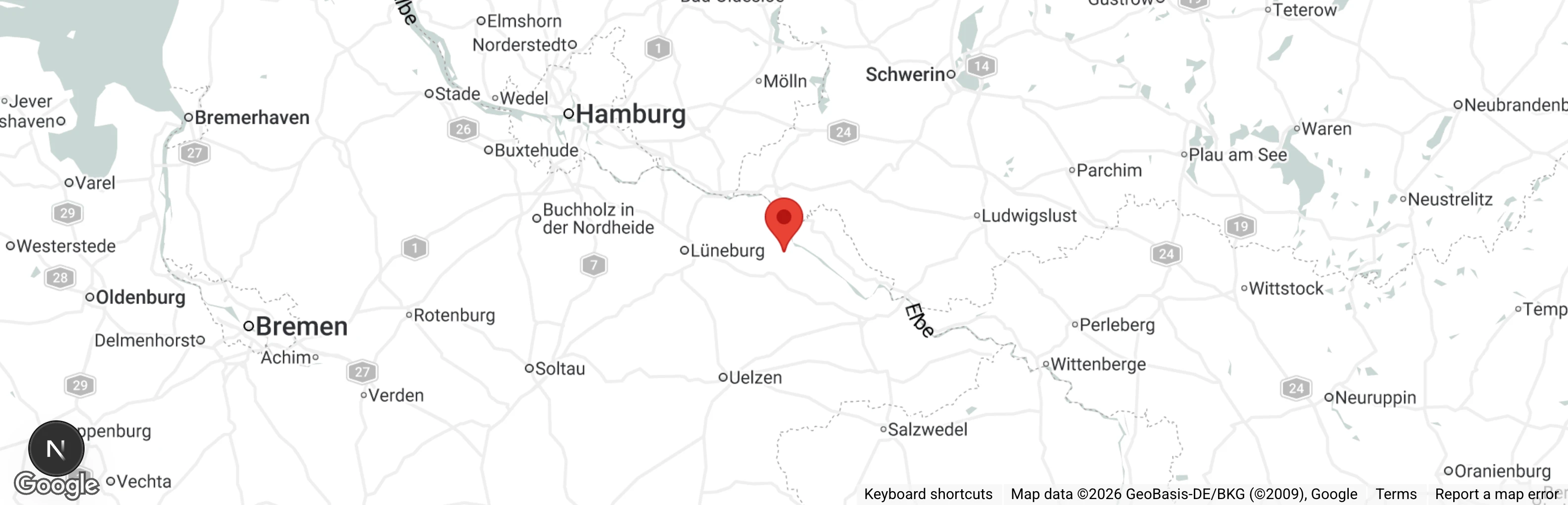 Map showing location of Katzenhilfe Bleckede e.V.