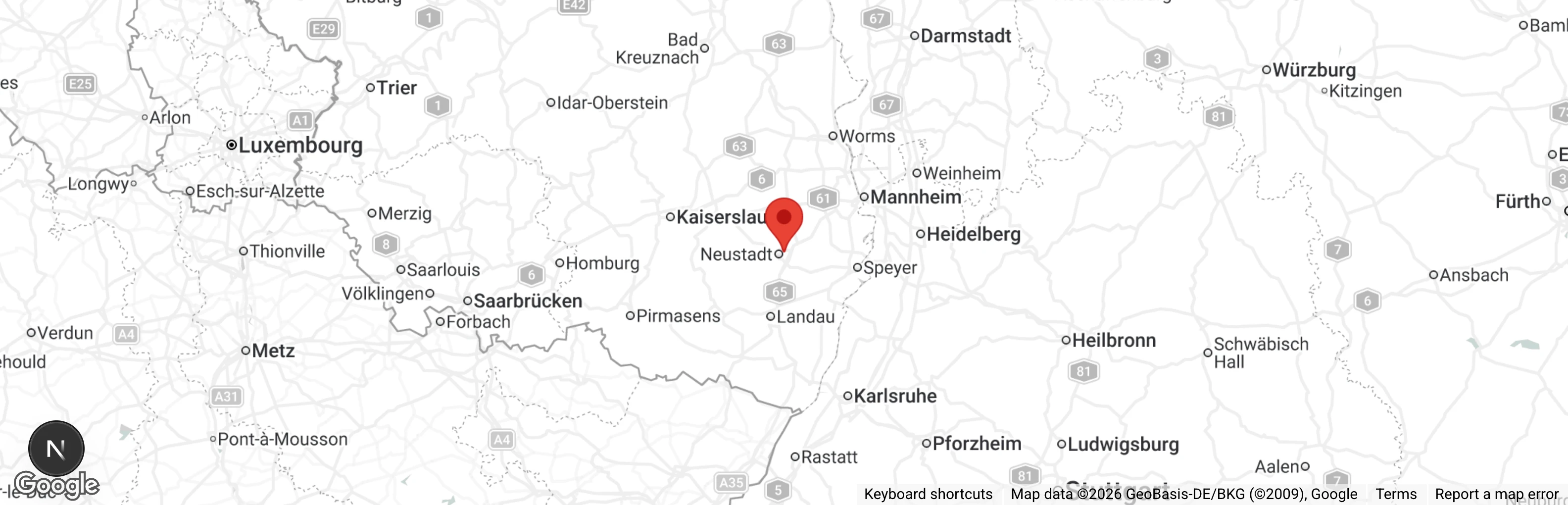 Map showing location of Tierheim Neustadt