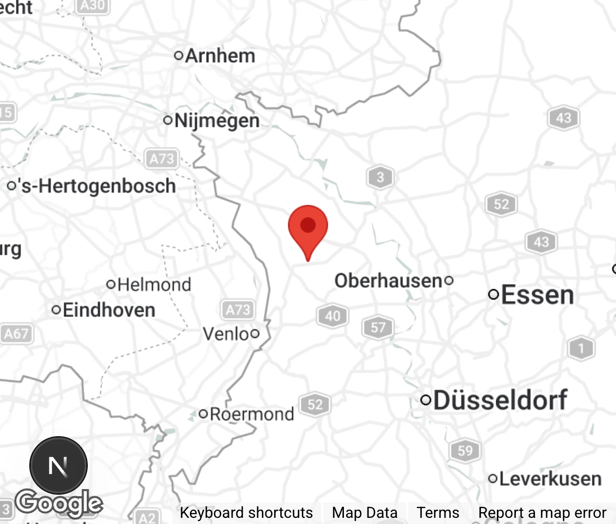Map showing location of Tierheim Geldern