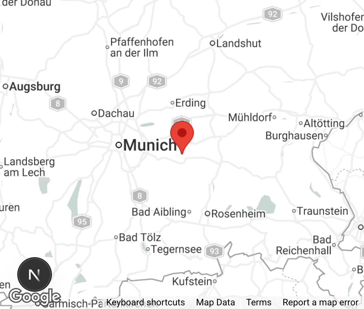 Map showing location of Fundtierauffangstation Ebersberg