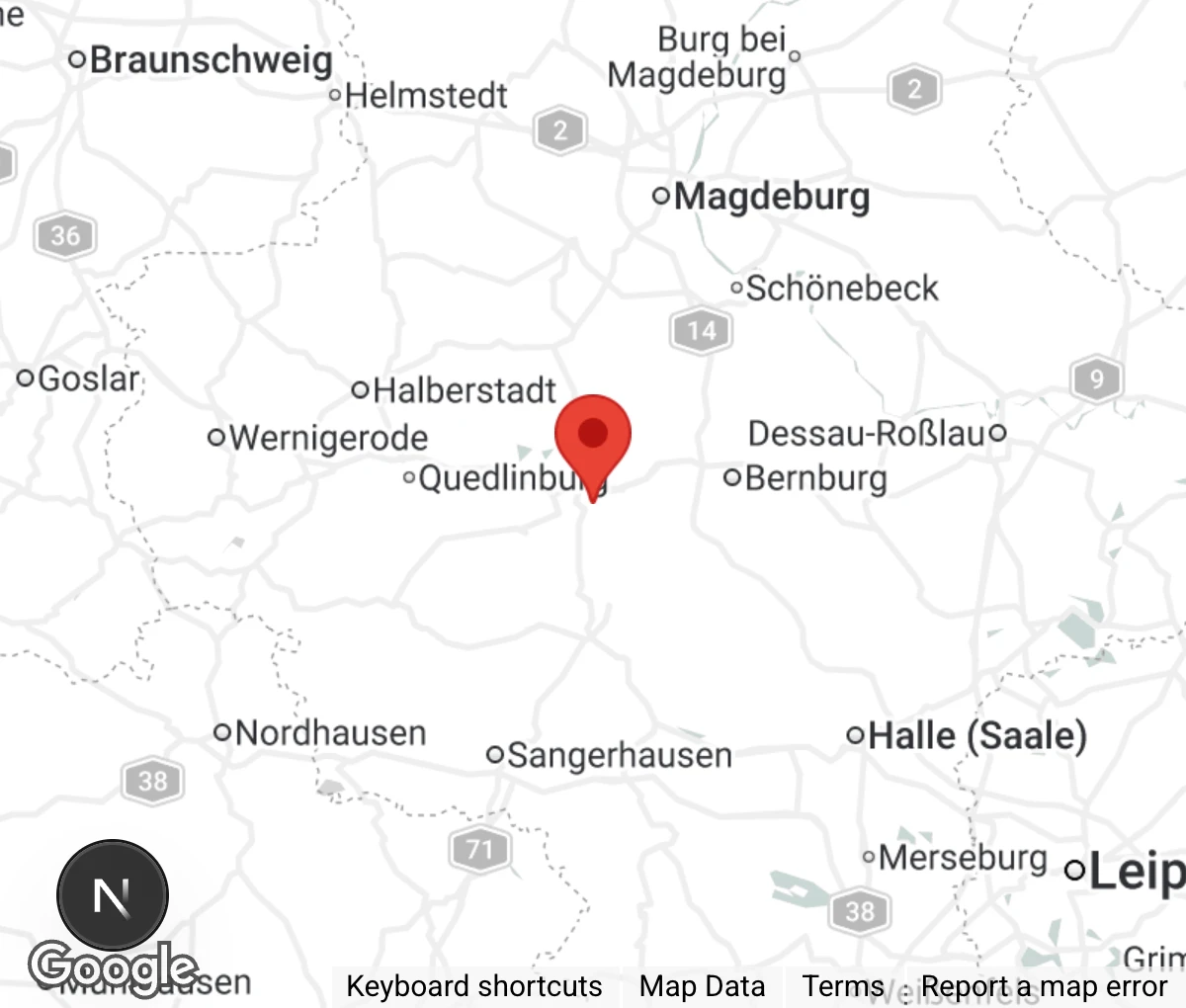 Map showing location of Tierheim 'Albert Schweitzer' Aschersleben