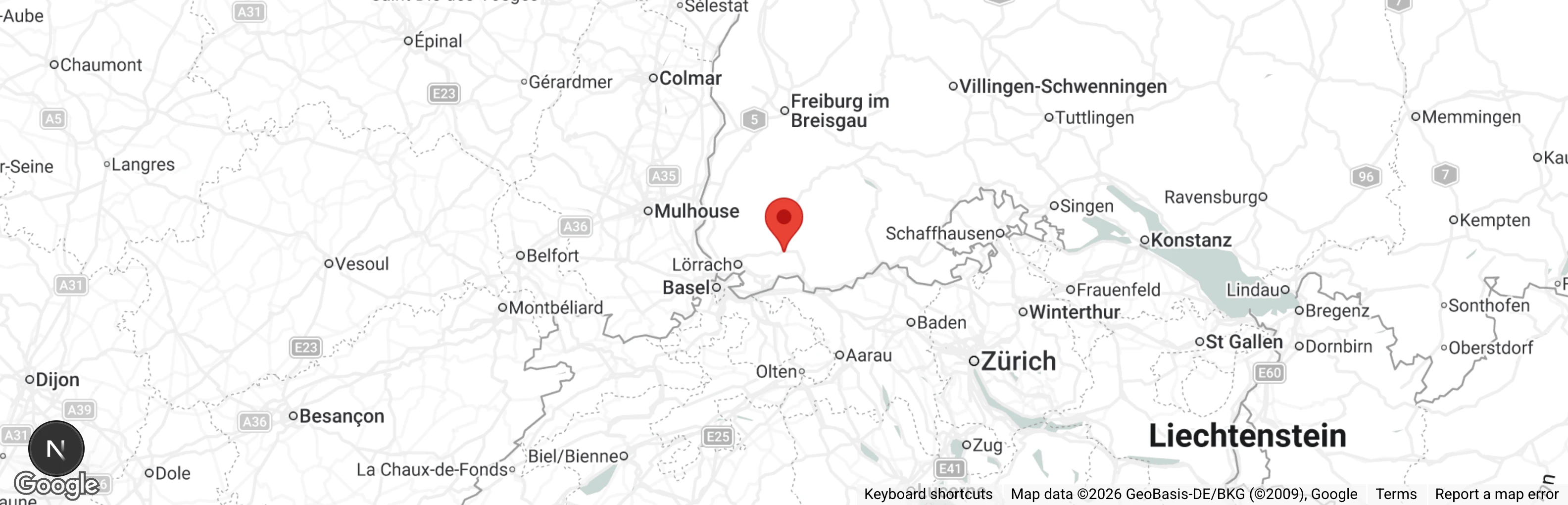Map showing location of Tierschutzverein Wehr-Öflingen e.V.