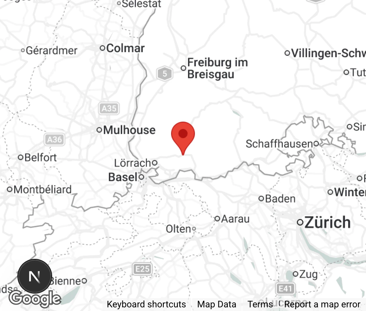 Map showing location of Tierschutzverein Wehr-Öflingen e.V.