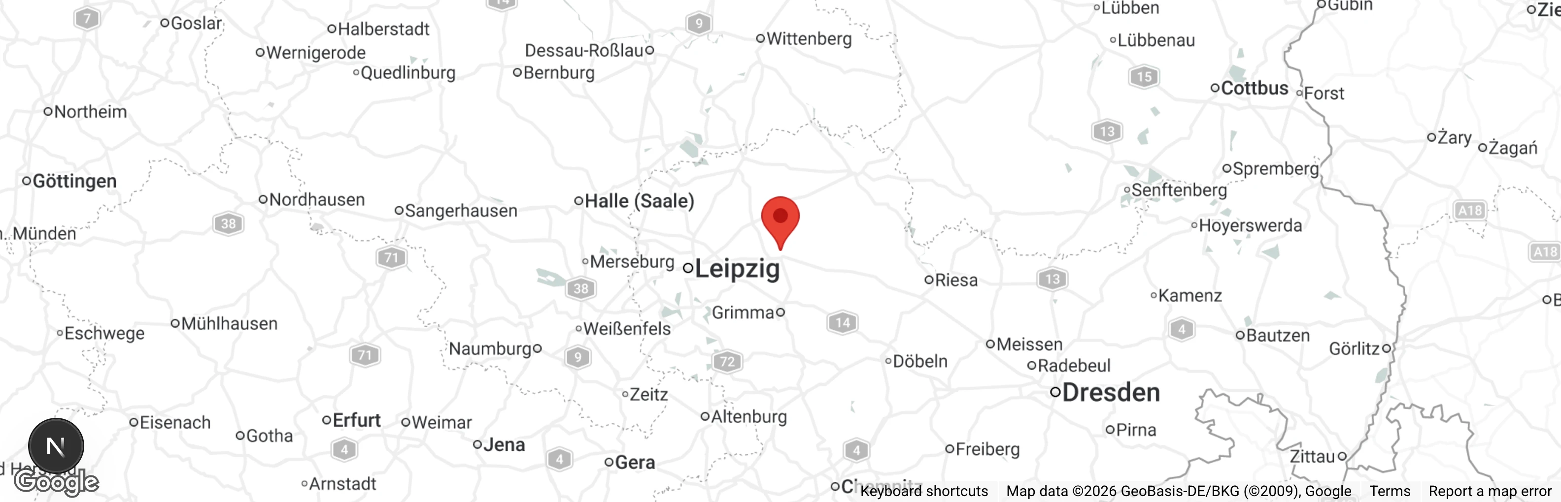 Map showing location of Tierheim Wurzen