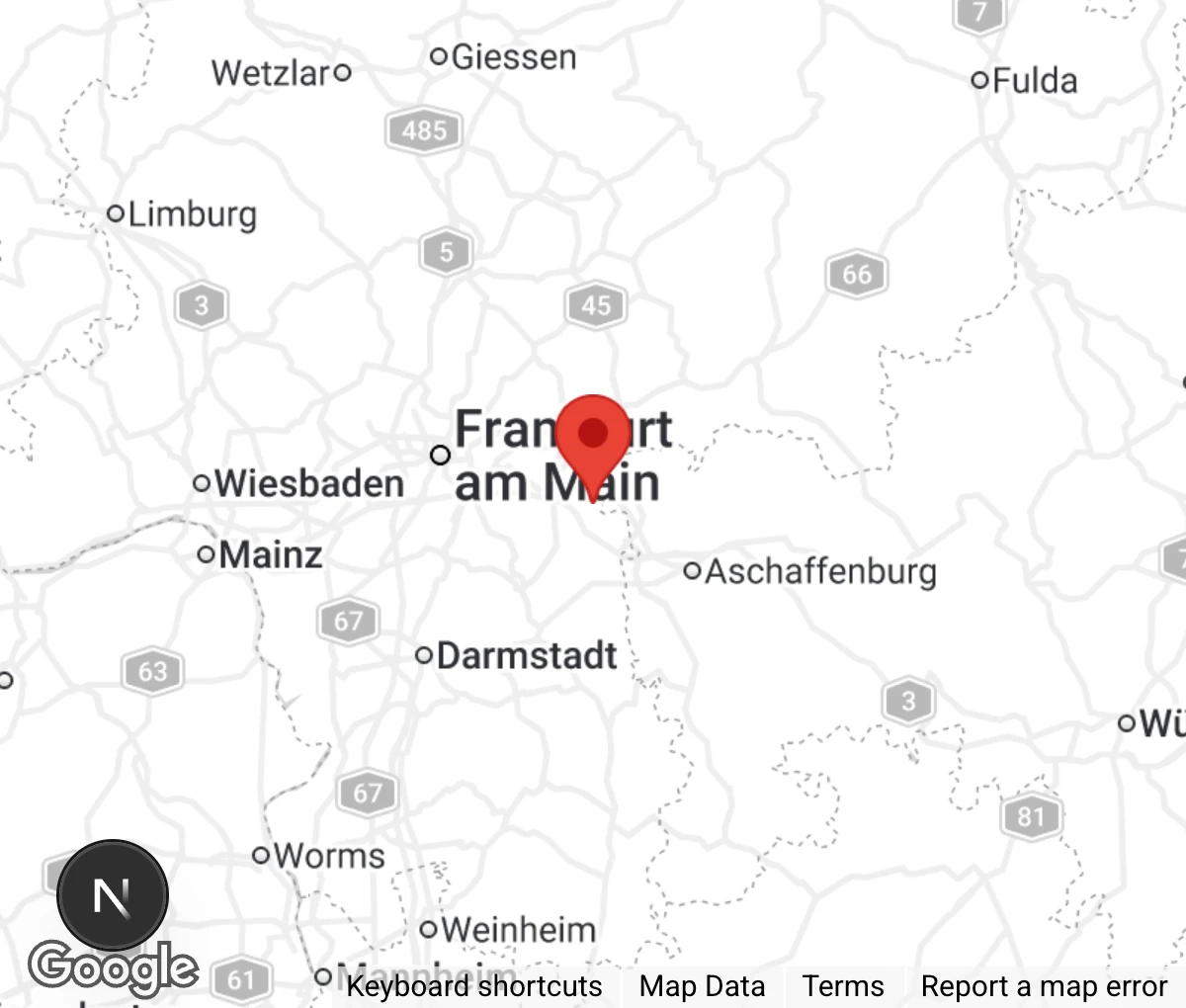 Map showing location of Tierheim Seligenstadt