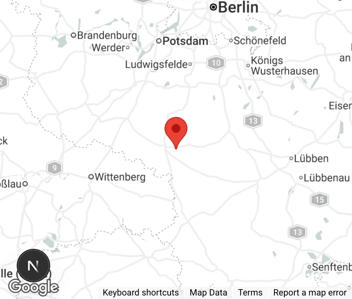 Map showing location of Netzwerk Tierschutz Jüterbog / Niedergörsdorf e.V.