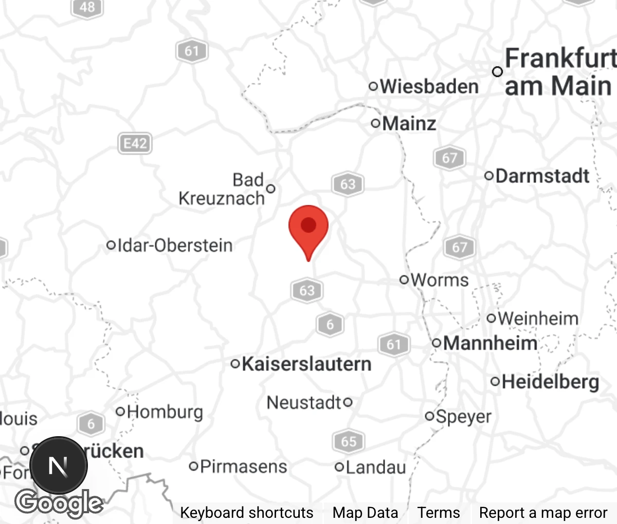 Map showing location of Tierheim Kirchheimbolanden
