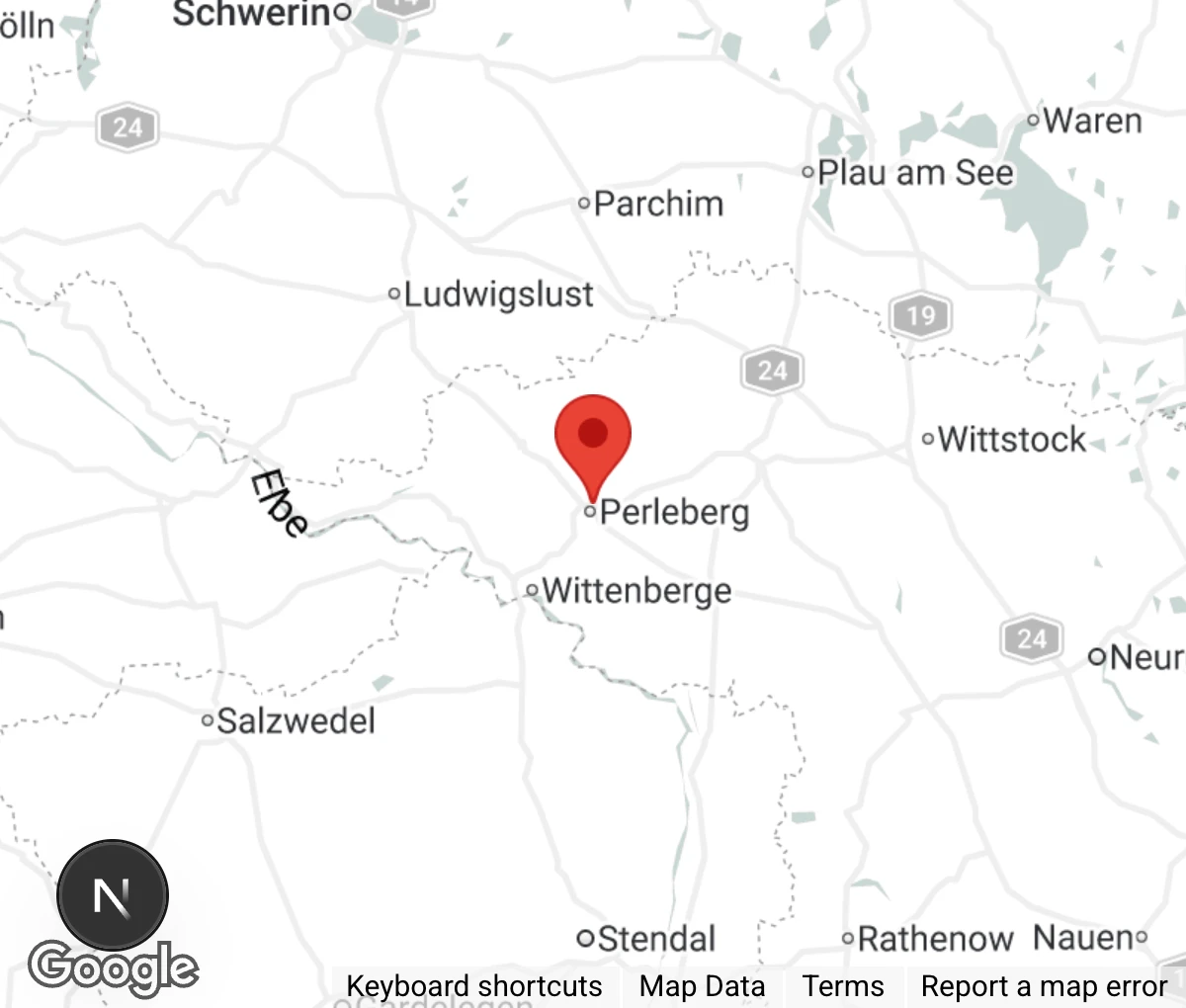 Map showing location of Tierauffangstation Perleberg