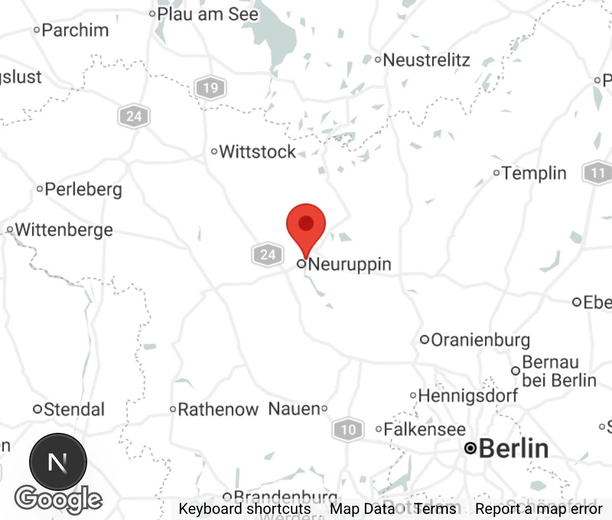 Map showing location of Tierschutzverein Ostprignitz- Ruppin e.V.