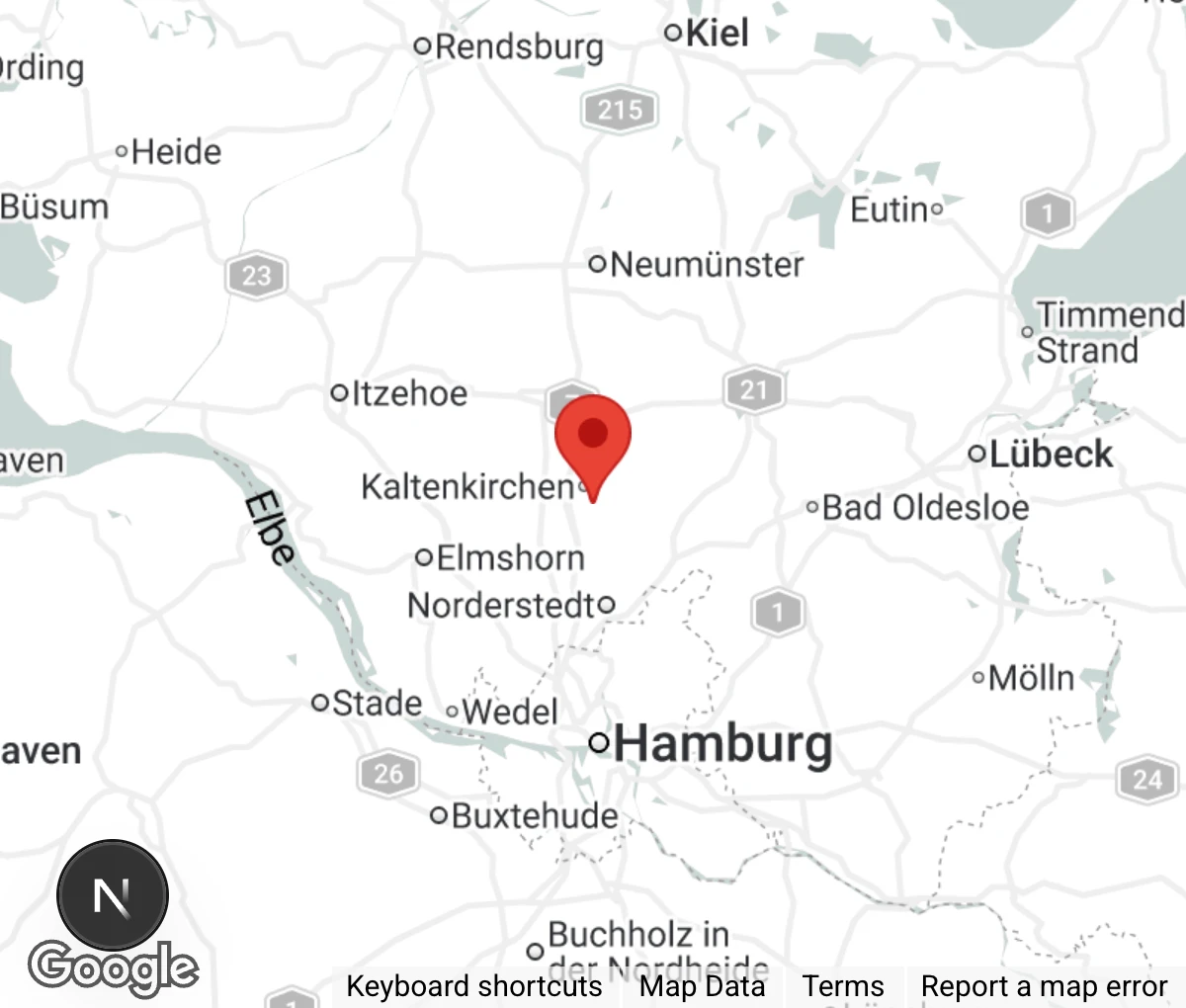 Map showing location of Tierschutz Henstedt-Ulzburg e.V.