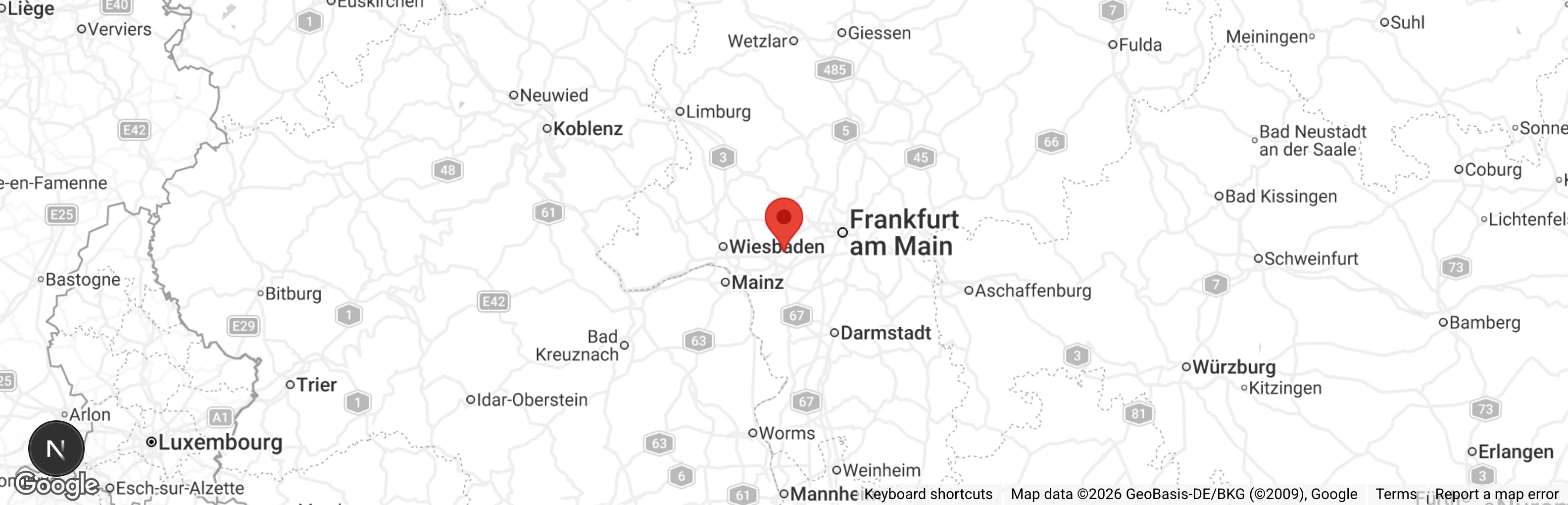 Map showing location of Tierschutzverein Hattersheim u.U. e.V.