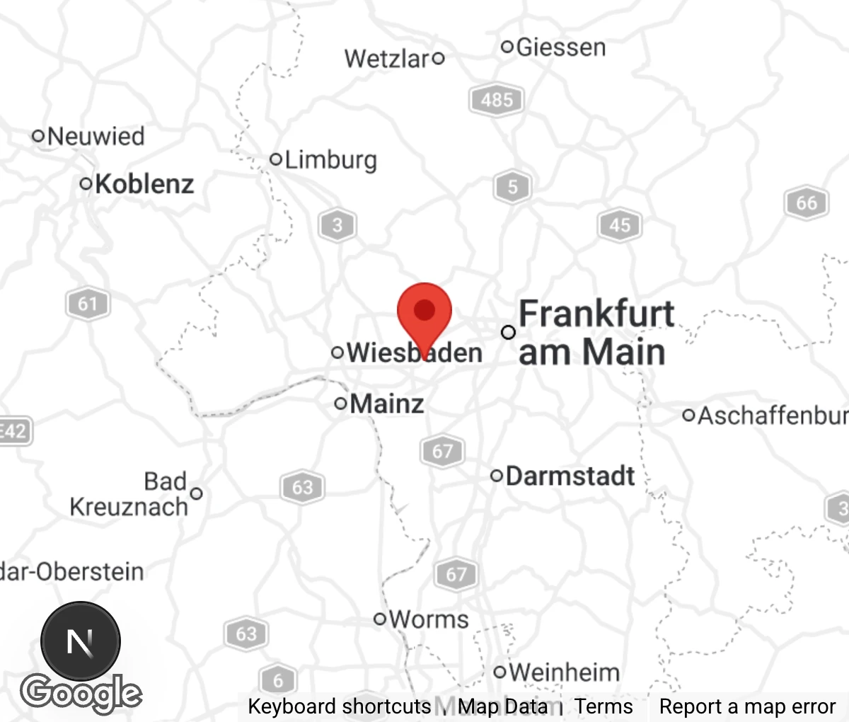 Map showing location of Tierschutzverein Hattersheim u.U. e.V.