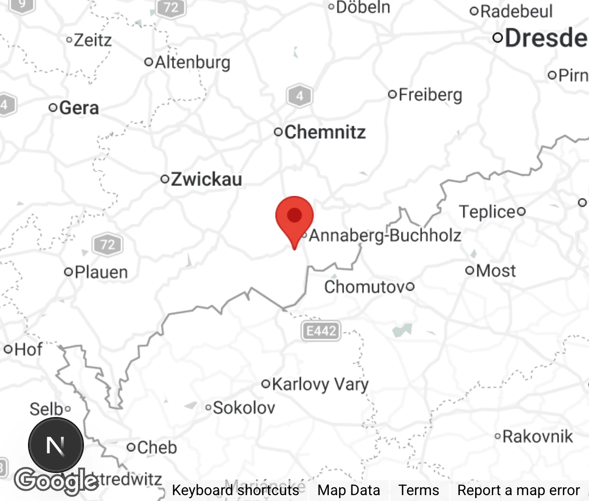 Map showing location of Tierschutzbund Annaberg u.Umg.e.V.