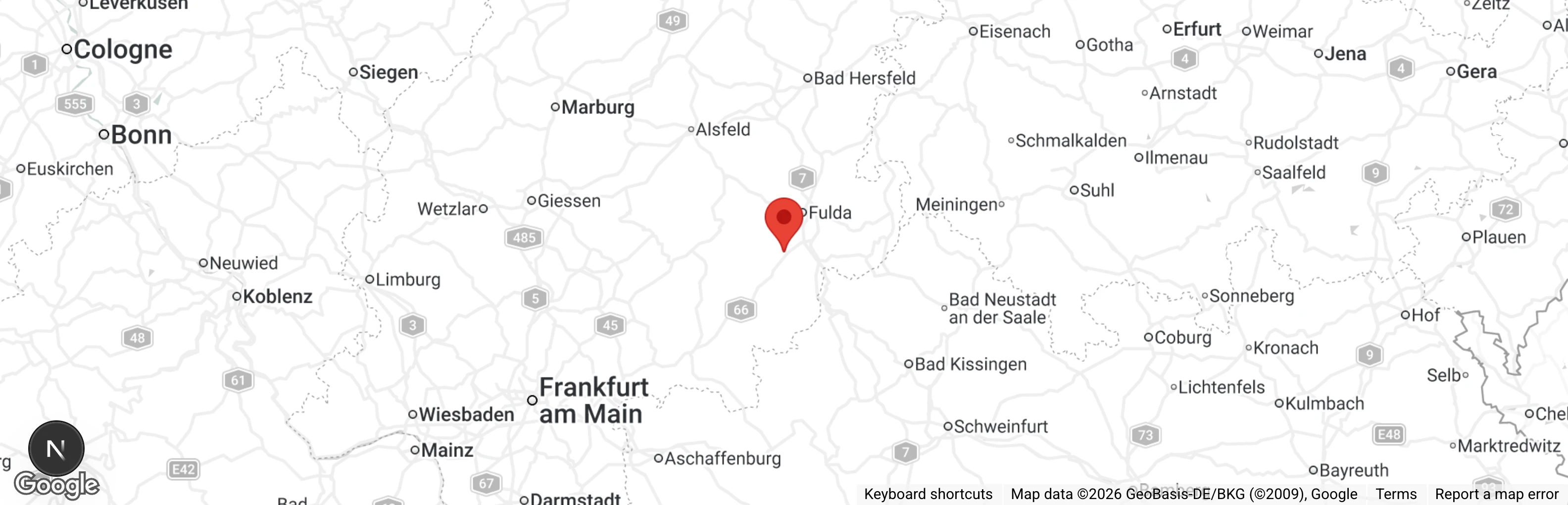 Map showing location of Tierschutzverein Fliedetal e.V.