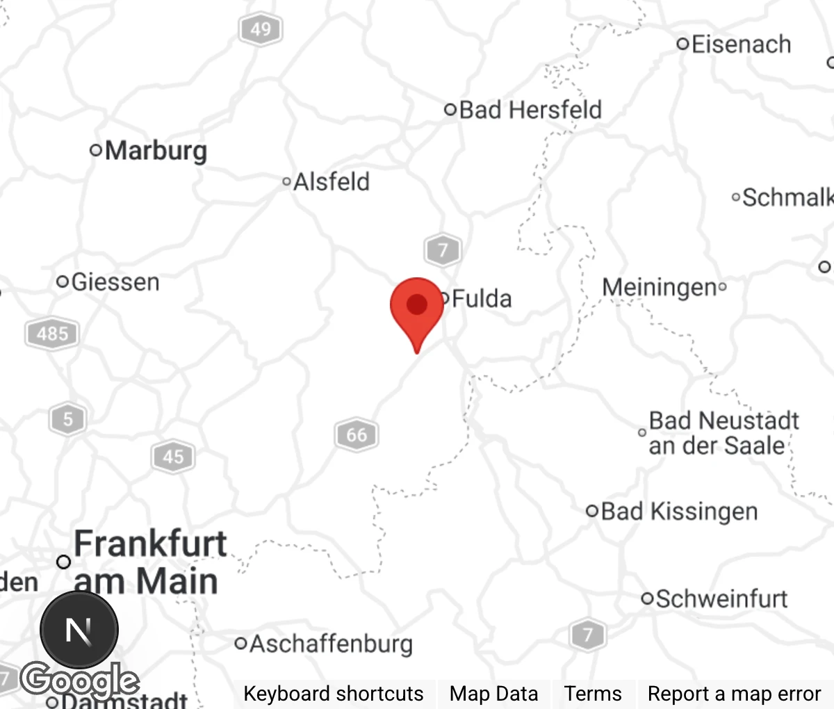 Map showing location of Tierschutzverein Fliedetal e.V.