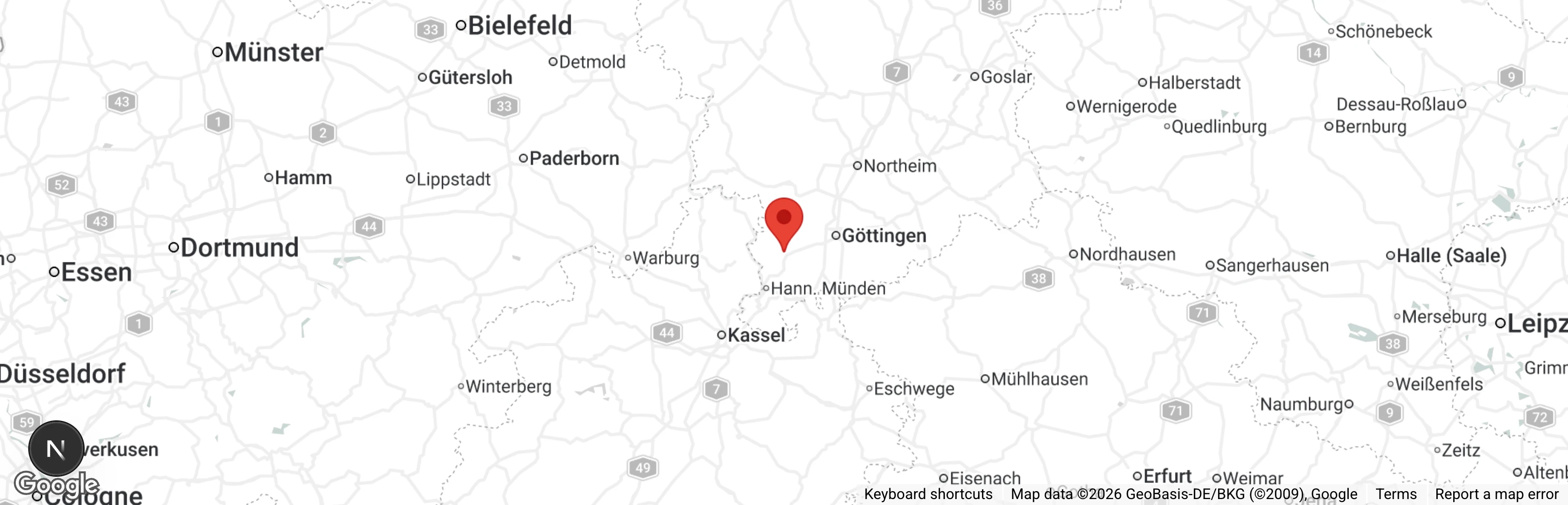 Map showing location of Aktiv für Hunde in Not e.V.