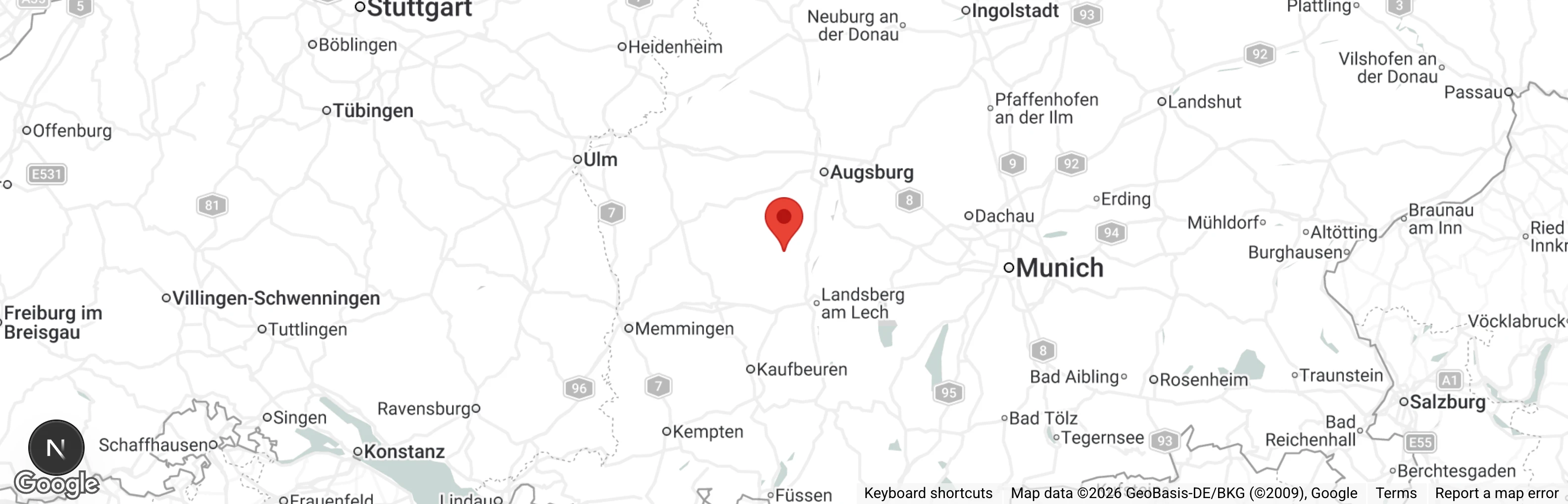 Map showing location of Tierfreunde Schwabmünchen & Umgebung e.V.