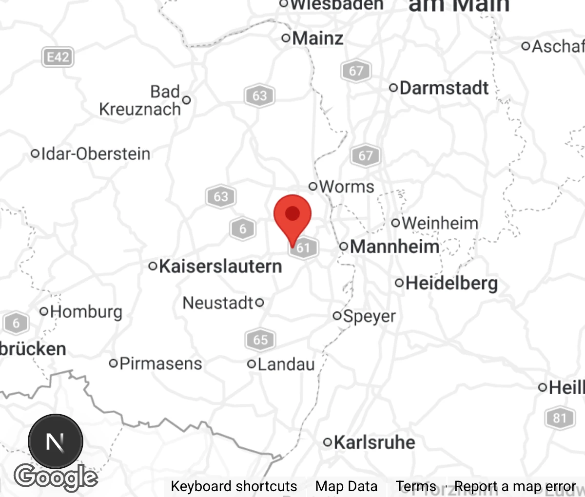 Map showing location of Tierschutzverein Maxdorf e.V.
