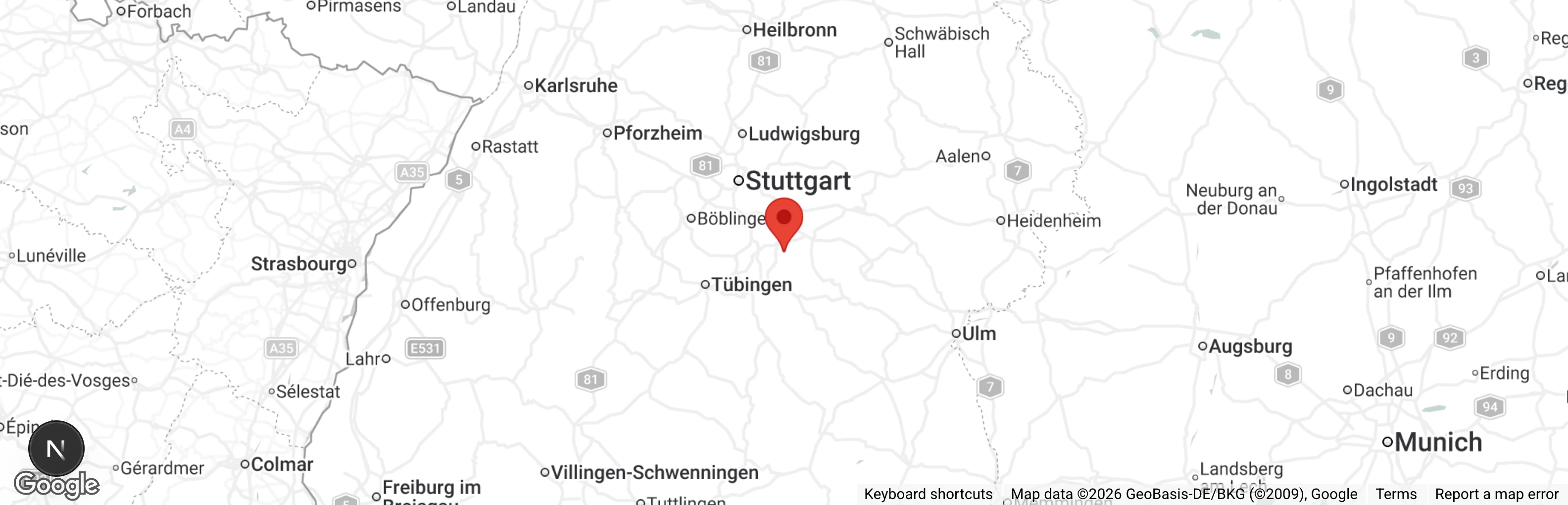 Map showing location of Tierauffangstation Frickenhausen