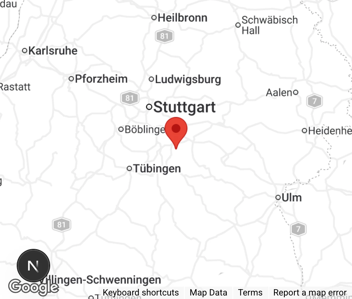 Map showing location of Tierauffangstation Frickenhausen