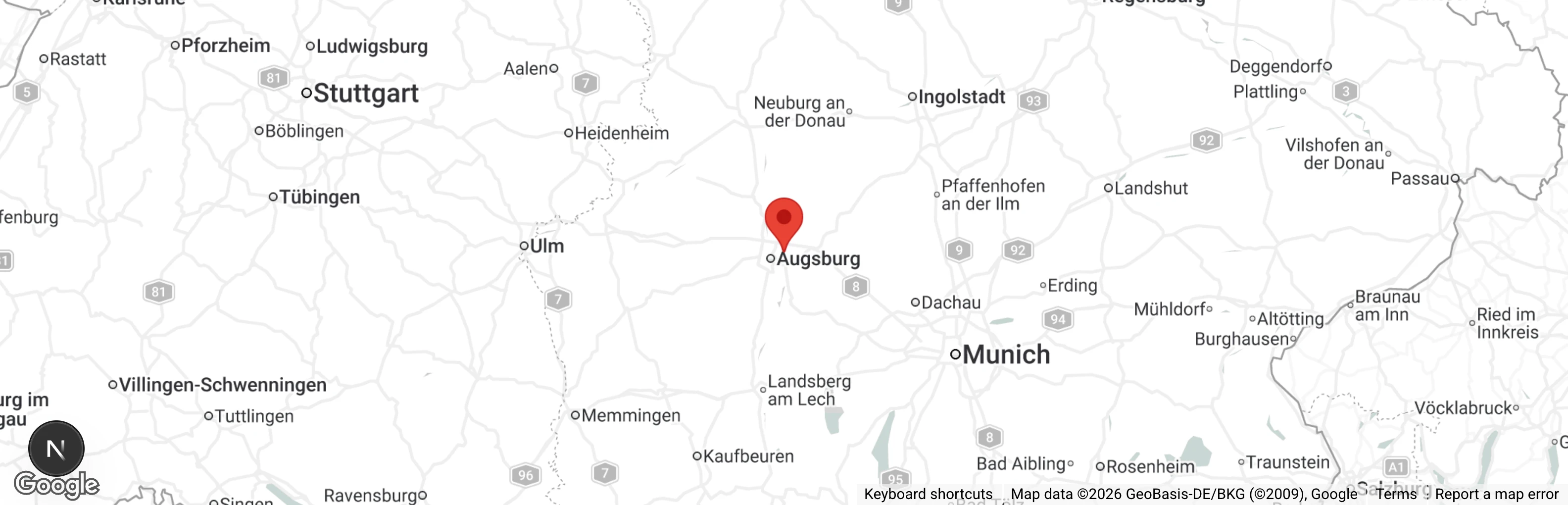 Map showing location of ATTiS e.V. - Aktionsgemeinschaft der Tierversuchsgegner u. Tierfreunde Schwaben e.V.