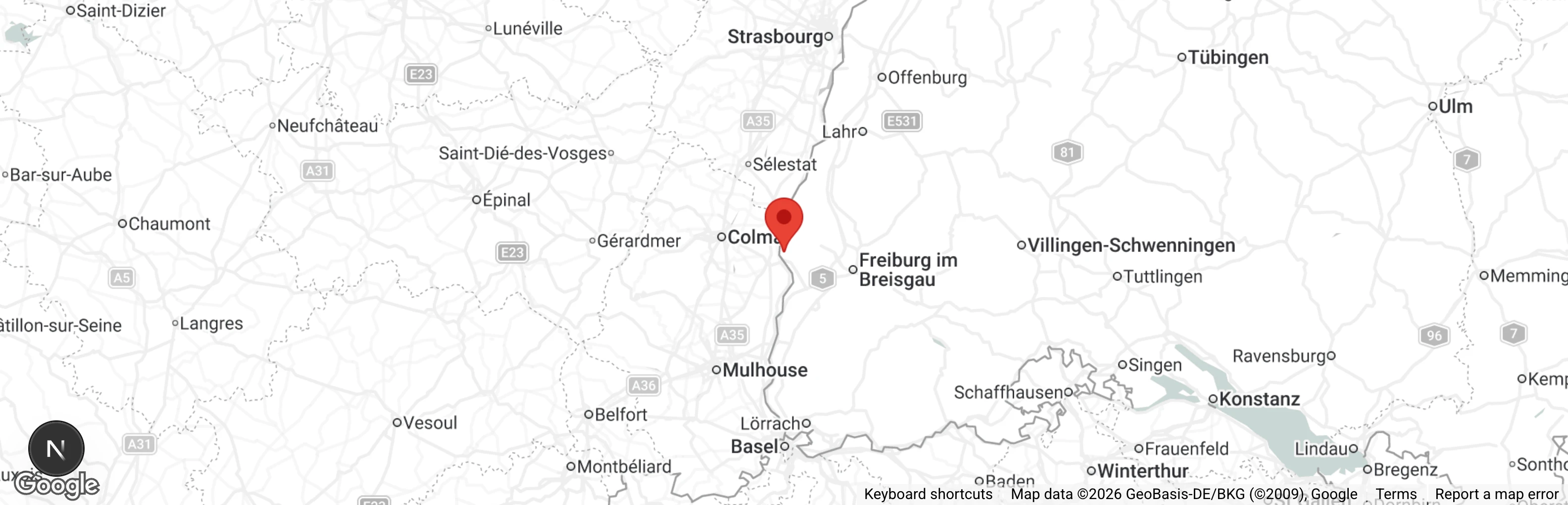 Map showing location of Tiere in Not Breisgau e.V.