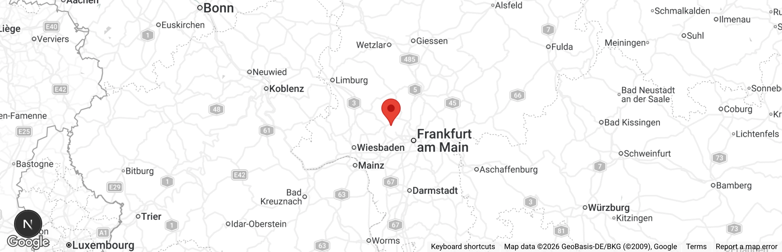 Map showing location of Kronberger Tierschutzverein e.V.