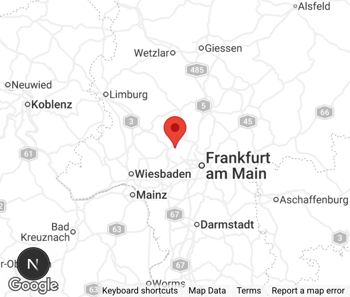 Map showing location of Kronberger Tierschutzverein e.V.