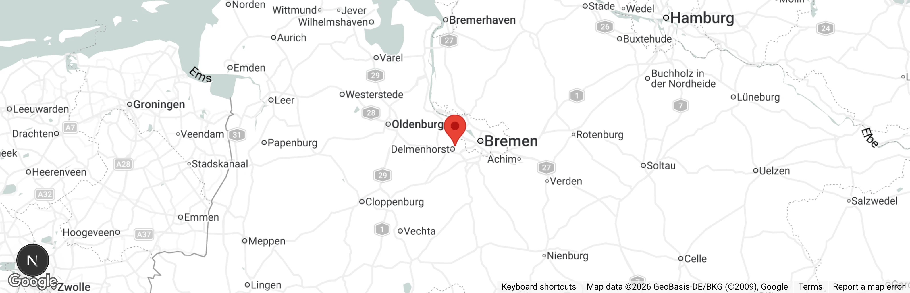 Map showing location of Streunerhilfe mit Herz e.V.