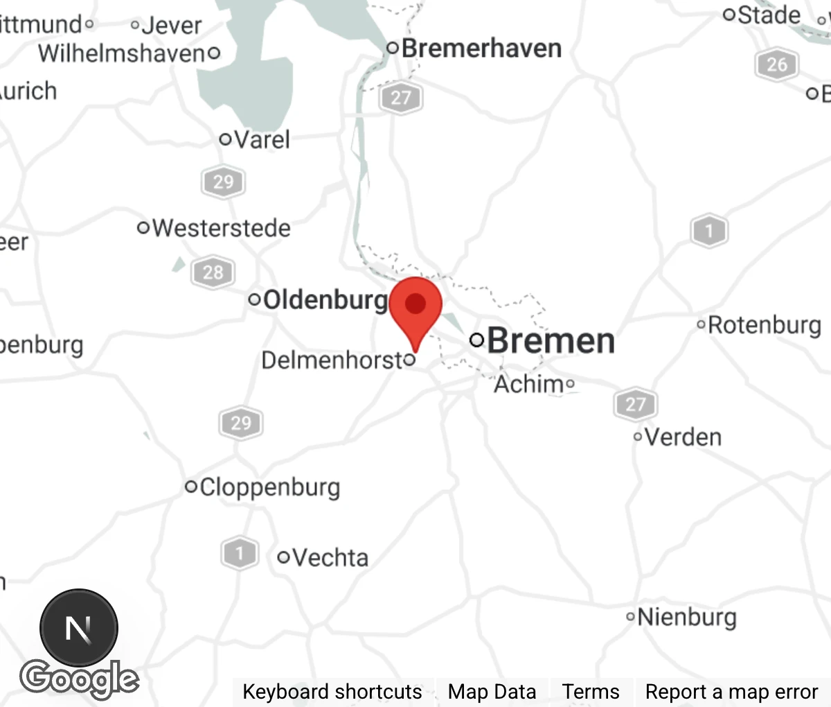 Map showing location of Streunerhilfe mit Herz e.V.