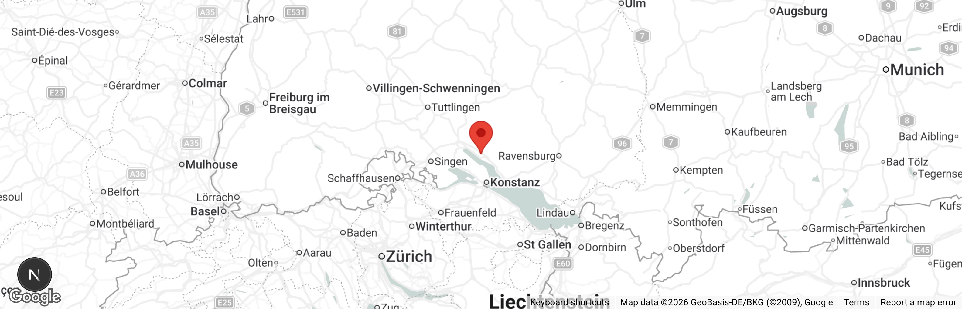 Map showing location of Tierheim Überlingen