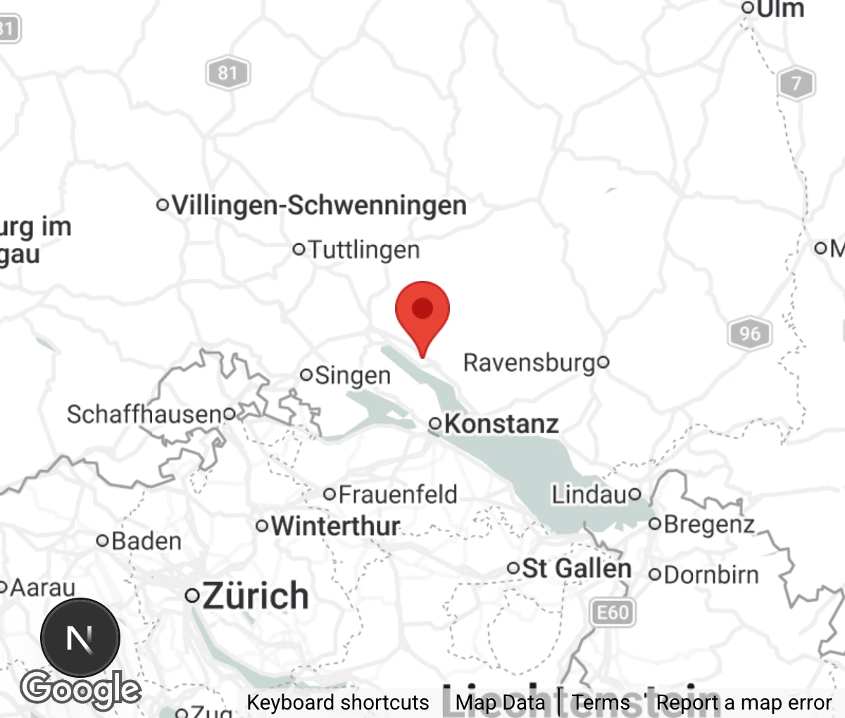 Map showing location of Tierheim Überlingen