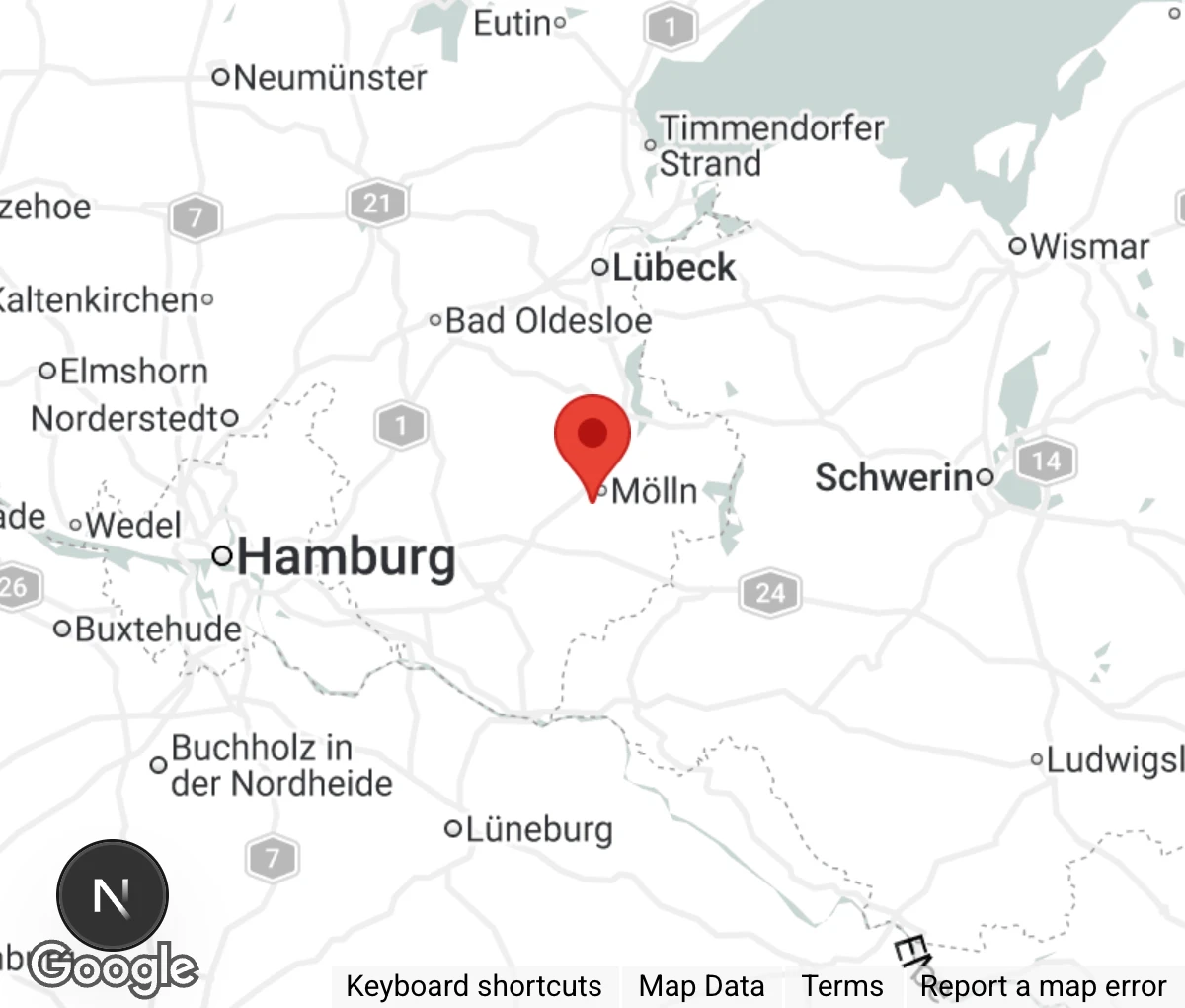 Map showing location of Tierheim Mölln