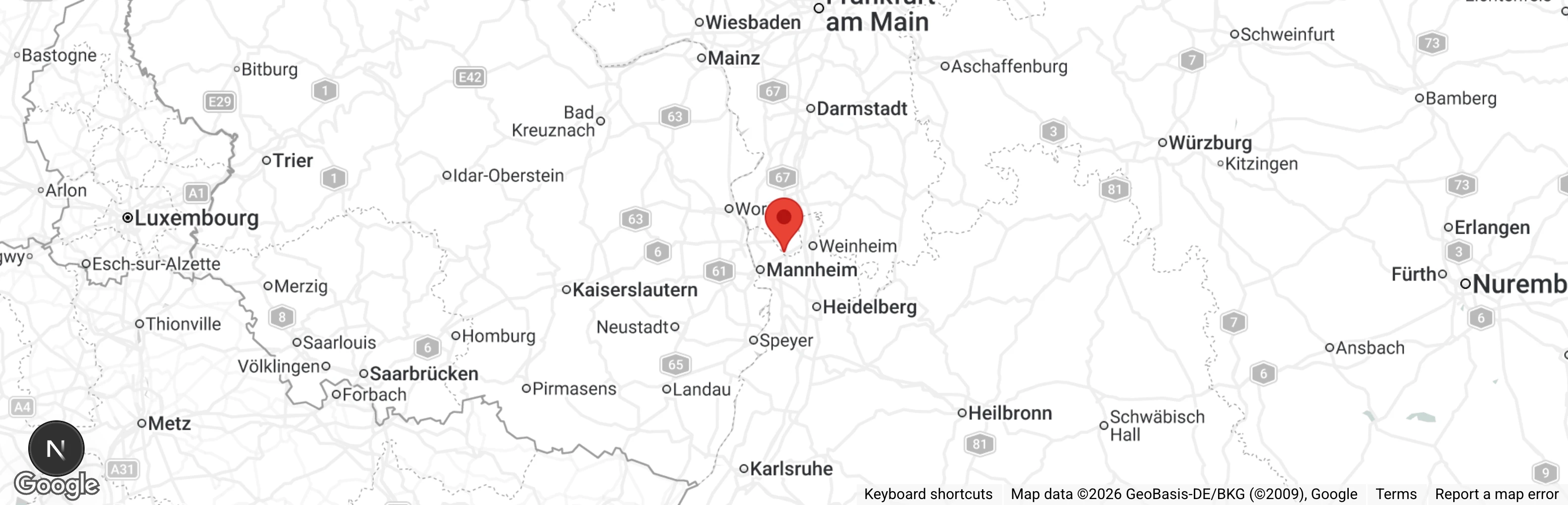 Map showing location of Tierheim Viernheim