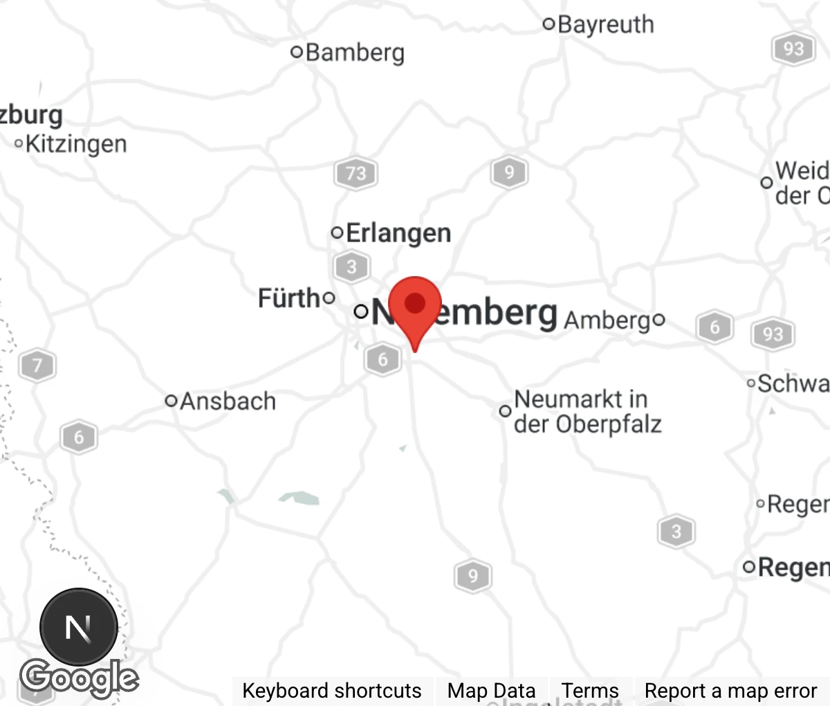 Map showing location of Tierheim Feucht