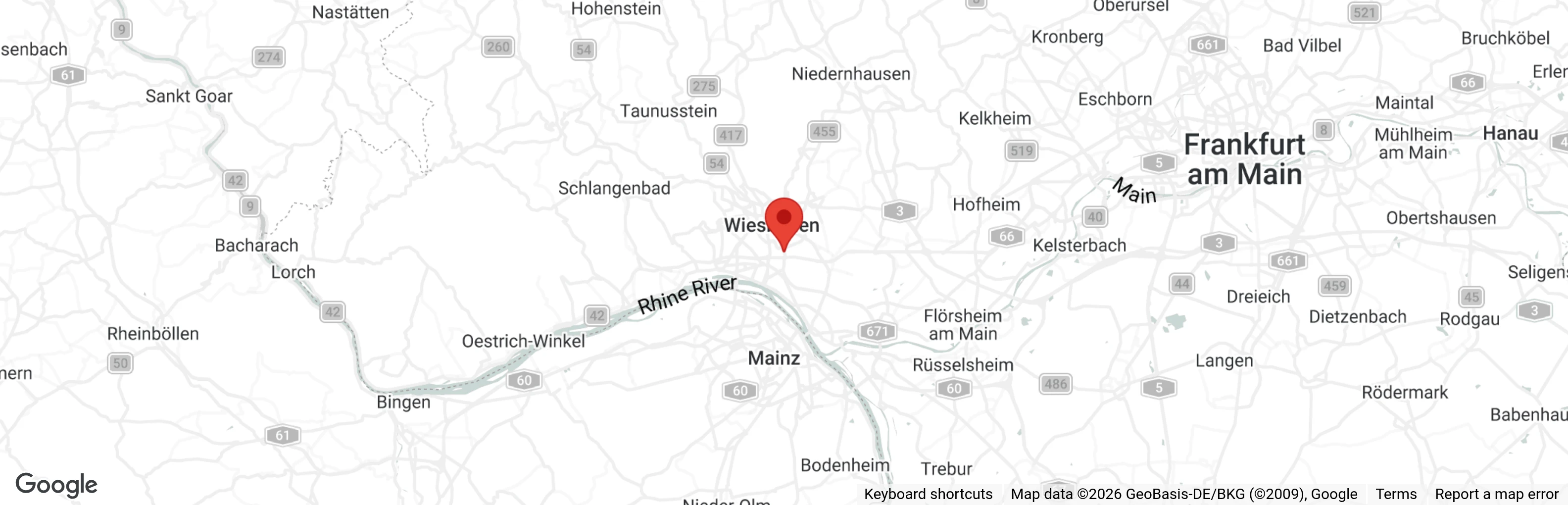 Map showing location of Tierschutzverein Wiesbaden