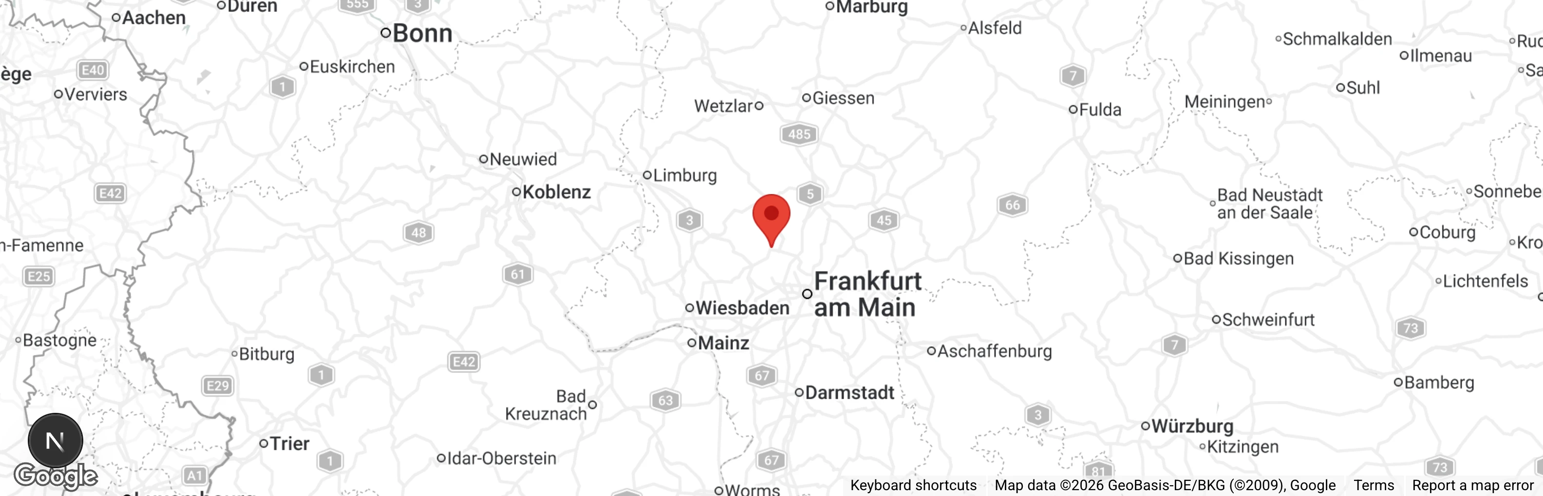 Map showing location of Tierheim Hochtaunus