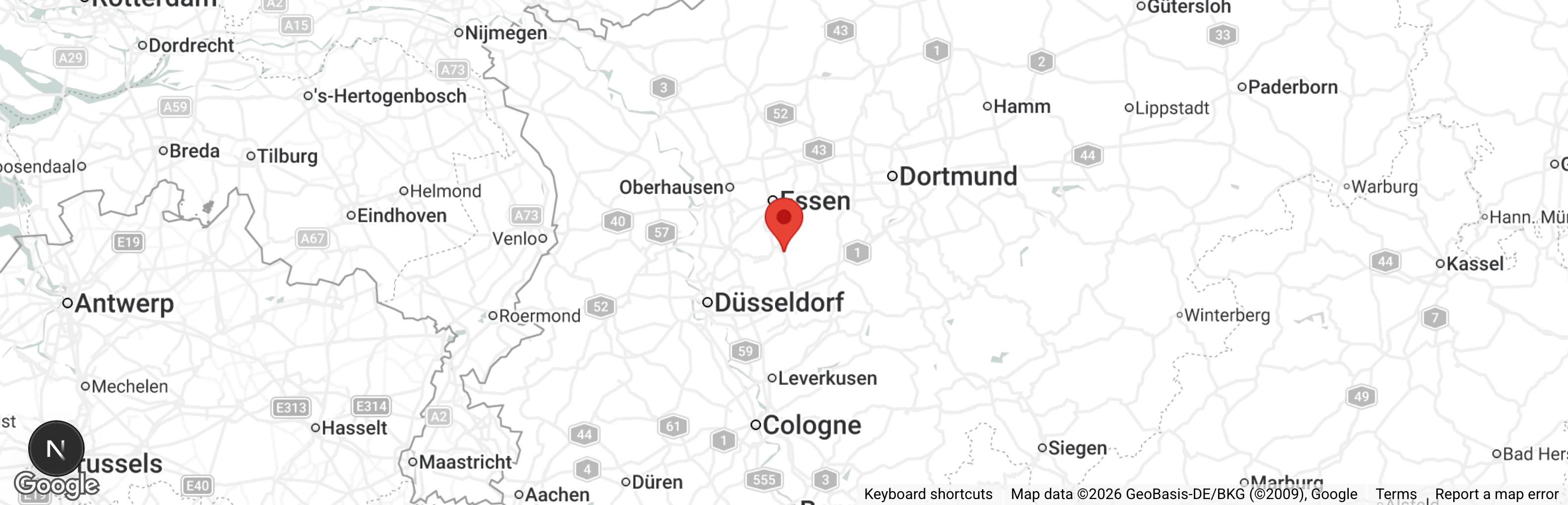 Map showing location of Tierheim Velbert
