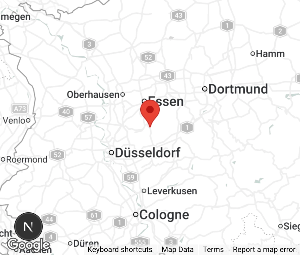 Map showing location of Tierheim Velbert