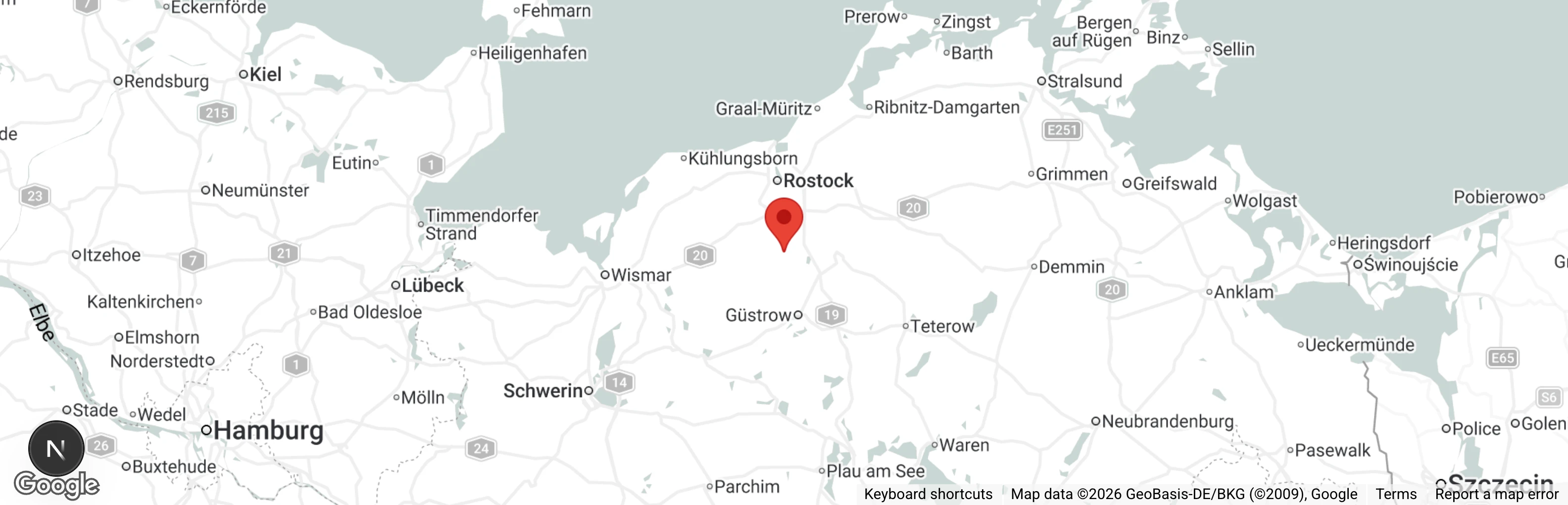 Map showing location of Tierschutzverein Schwaan e.V.